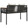 vidaXL Outdoor Bench Black and Cream White 117 x 54 x 74.5 cm