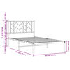 vidaXL Metal Bed Frame without Mattress with Headboard White 100x190cm