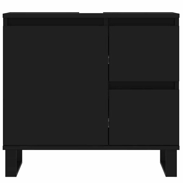 vidaXL Bathroom Cabinet Black 65x33x60 cm Engineered Wood
