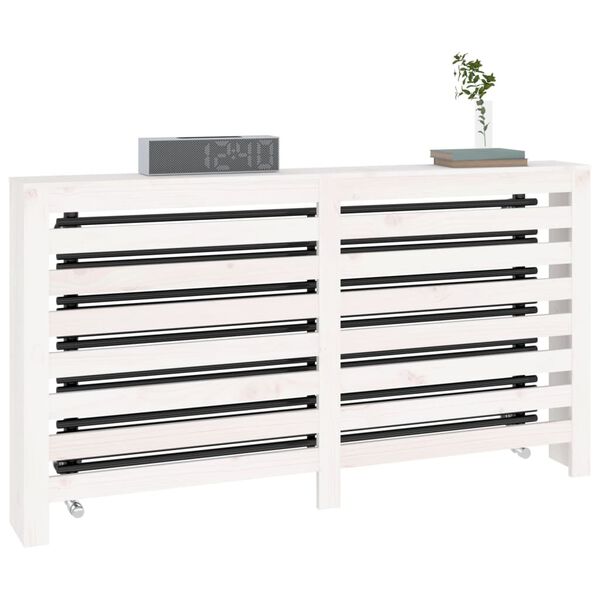 vidaXL Radiator Cover White 153x19x84 cm Solid Wood Pine