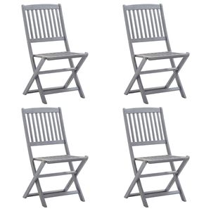 vidaXL Folding Outdoor Chairs 4 pcs Solid Acacia Wood