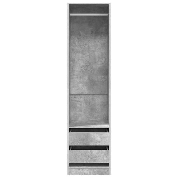 vidaXL Wardrobe with Drawers Concrete Grey 50x50x200 cm Engineered Wood
