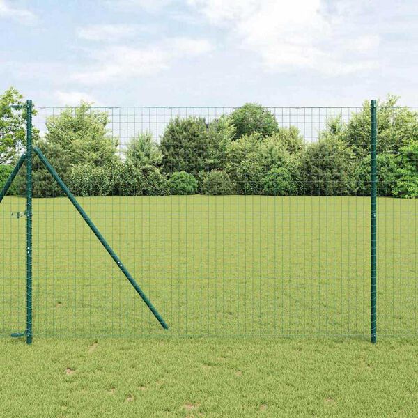 vidaXL Fence Posts 12 pcs Green Powder-coated steel