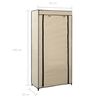 vidaXL Shoe Cabinet with Cover Cream 58x28x106 cm Fabric