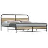 vidaXL Metal Bed Frame without Mattress Smoked Oak 183x213 cm
