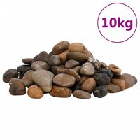 vidaXL Polished Pebbles 10 kg Mixed Colour 2-5 cm