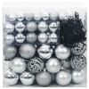 vidaXL Christmas Bauble Set with 300 LEDs 120 pcs Silver Plastic