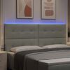 vidaXL LED Headboard with LED Strip Lights Light Grey 200 cm Polyester
