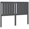 vidaXL Bed Headboard | Grey | Solid Pine Wood | Standard | Decorative Inlays