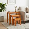 vidaXL Nesting Side Tables 3 pcs Natural Solid Mahogany Wood
