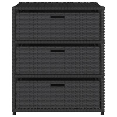 vidaXL Garden Storage Cabinet Black 55x59x69 cm Poly Rattan