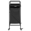 vidaXL Laundry Basket 2 Compartments with Wheels Black Oak