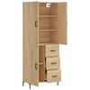 vidaXL Highboard Sonoma Oak 69.5x34x180 cm Engineered Wood