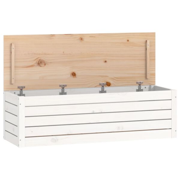 vidaXL Storage Box White 109x36.5x33 cm Solid Wood Pine