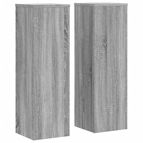 vidaXL Plant Stand 2pcs Grey Sonoma 25x25x80 cm Engineered Wood