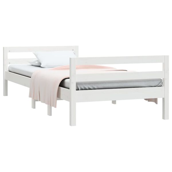 vidaXL Bed Frame without Mattress White 80x200 cm Solid Wood Pine