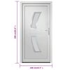 vidaXL Front Door White 108x208 cm PVC