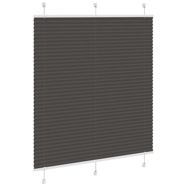 vidaXL Pleated Blind Black 120x150 cm Fabric Width 119.4 cm Polyester
