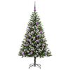 vidaXL Artificial Hinged Christmas Tree with Flocked Snow 150 cm