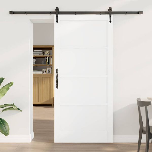 vidaXL Sliding Door ORKDAL White 93 x 202 cm Solid Pine Wood