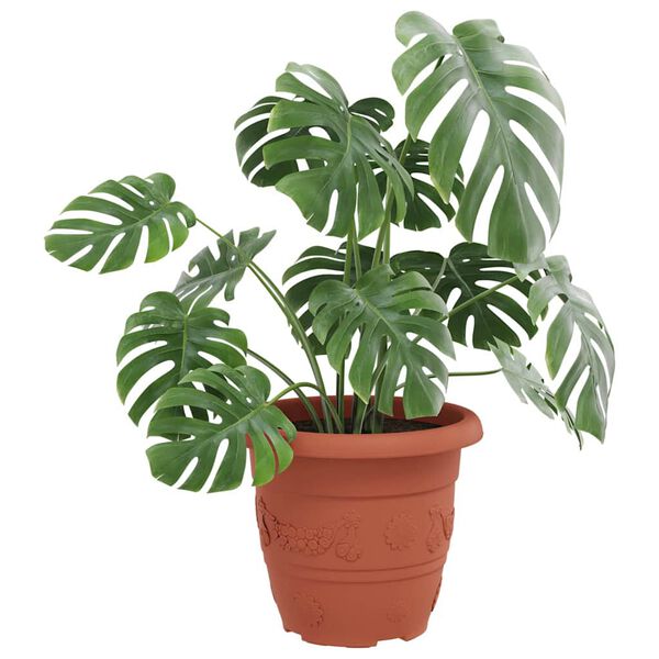 vidaXL Round Flower Pot 6 pcs Brick Red &Oslash; 30 x 25 cm Plastic