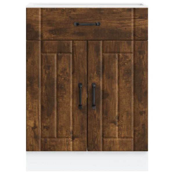 vidaXL Kitchen Base Cabinet Lucca Smoked Oak Engineered Wood