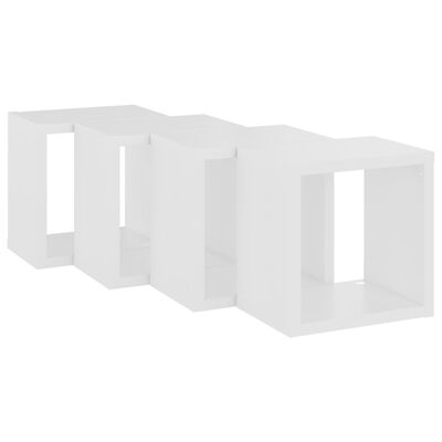 vidaXL Wall Cube Shelves 4 pcs White 22x15x22 cm