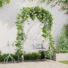 vidaXL Garden Bench with Cushion White 104 x 54 x 93cm Steel