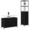 vidaXL Bathroom Furniture Set with Drawer with Shelf 2 pcs Black oak