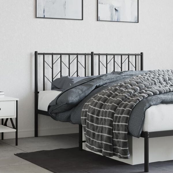 vidaXL Metal Headboard Black 135 cm