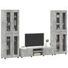 vidaXL TV Cabinet Set with Drawer Concrete Grey Engineered Wood