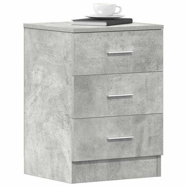 vidaXL Bedside Cabinets 2 pcs Concrete Grey 38x35x56 cm Engineered Wood