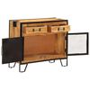 vidaXL Sideboard 80x31x66 cm Solid Rough Wood Mango and Metal