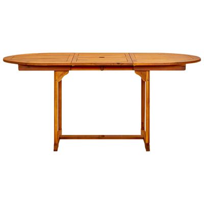 vidaXL Garden Dining Table (120-170)x80x75 cm Solid Acacia Wood