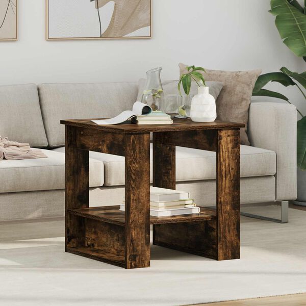 vidaXL Coffee Table Smoked Oak 51 x 50 x 50 cm Engineered Wood