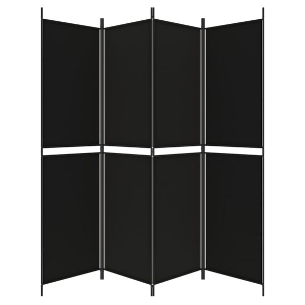 vidaXL 4-Panel Room Divider Black 200x200 cm Fabric