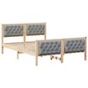 vidaXL Bed Frame Light Grey 140 x 200 cm Solid Pine Wood