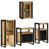 vidaXL Bathroom Furniture Set with Door 4 pcs Brown Soild Mango Wood