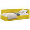 vidaXL Corner Bed Frame with Headboard Yellow 90 cm x 190 cm Velvet