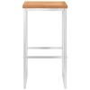 vidaXL Bar Chairs 2 pcs Solid Teak Wood and Stainless Steel