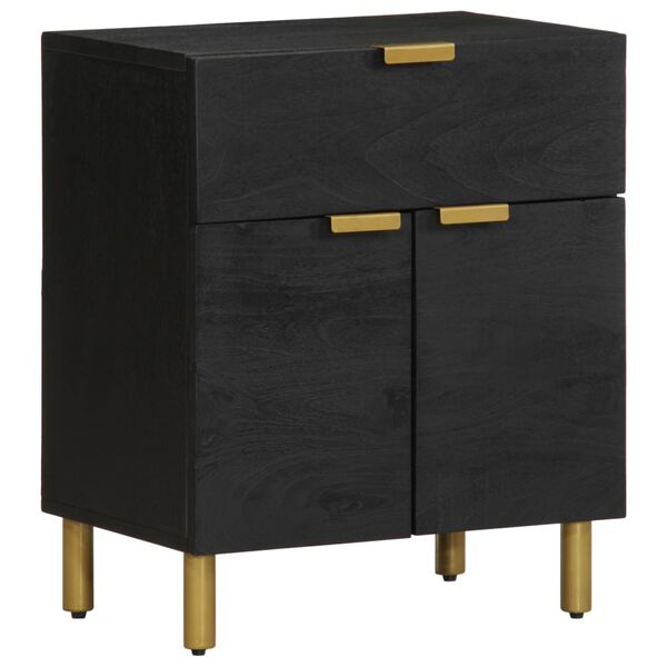 vidaXL Bedside Cabinet Black 50x33x60 cm Engineered Wood