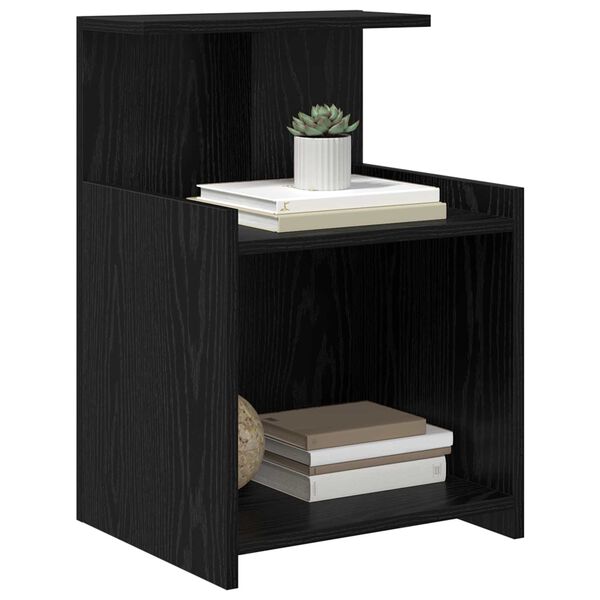 vidaXL Bedside Cabinet Black Oak 40 x 35 x 60 cm Engineered Wood