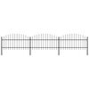vidaXL Garden Fence with Spear Top Steel 530x125 cm Black