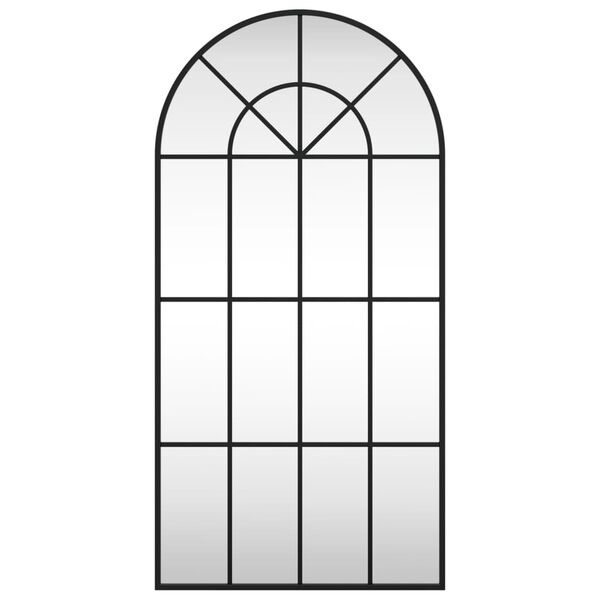 vidaXL Wall Mirror Black 50x100 cm Arch Iron