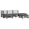 vidaXL 6 Piece Garden Lounge Set Grey Solid Wood Pine