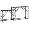 vidaXL Nesting Console Tables 2 pcs Black Engineered Wood