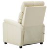 vidaXL Wing Back Massage Reclining Chair Cream Faux Leather