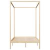 vidaXL Canopy Bed Frame without Mattress Solid Pine Wood 140x200 cm