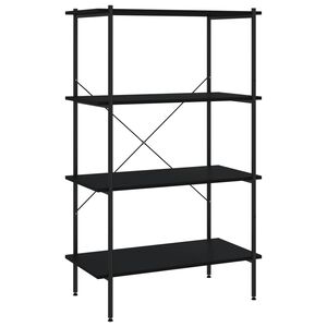 vidaXL Shelving Unit | Black | Engineered wood, steel | Standard | Shelving Unit