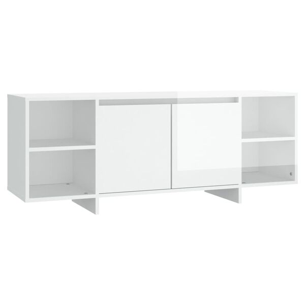 vidaXL TV Cabinet High Gloss White 130x35x50 cm Engineered Wood
